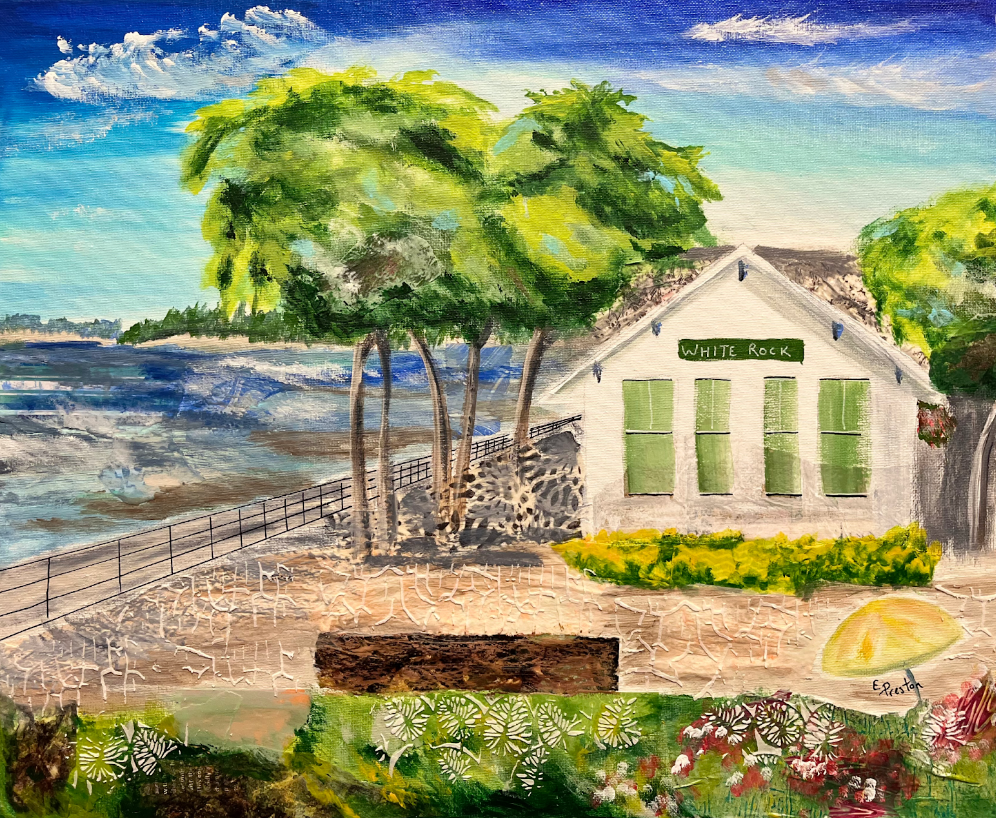 plein air painting of White Rock Museum 