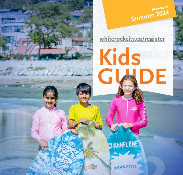 Summer Kids Guide, 3 kids holding skim boards on beach