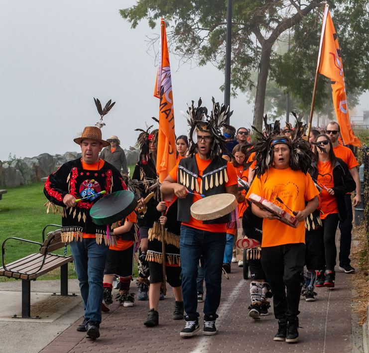 Semiahmoo First Nation walking for National Day of Truth and Reconciliation.