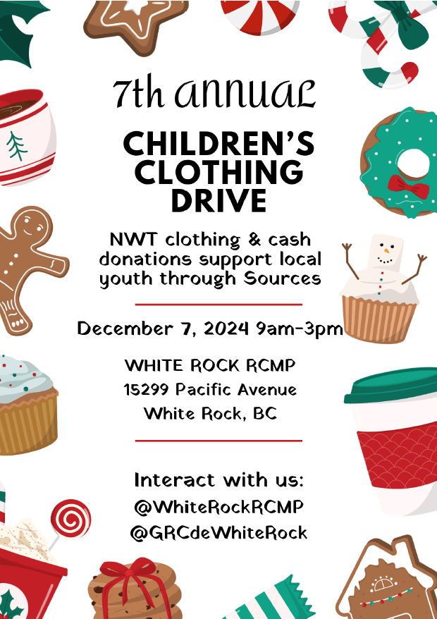 white rock rcmp clothing drive