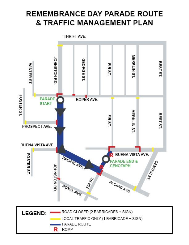 Remembrance Day Parade Route