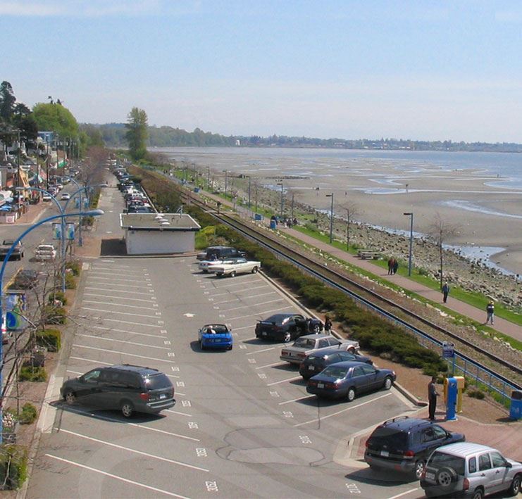East beach at White Rock with ocean waterfront.