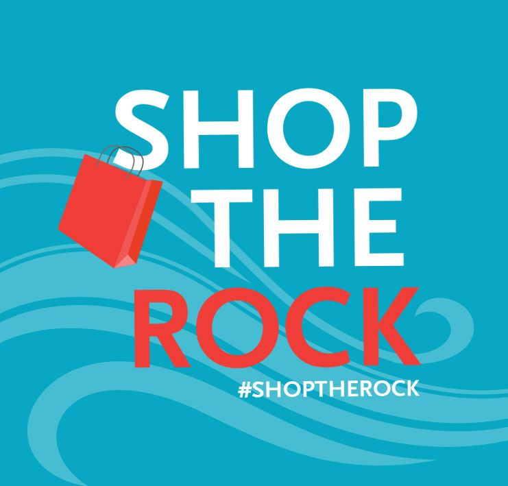 Shop the Rock with shopping bag