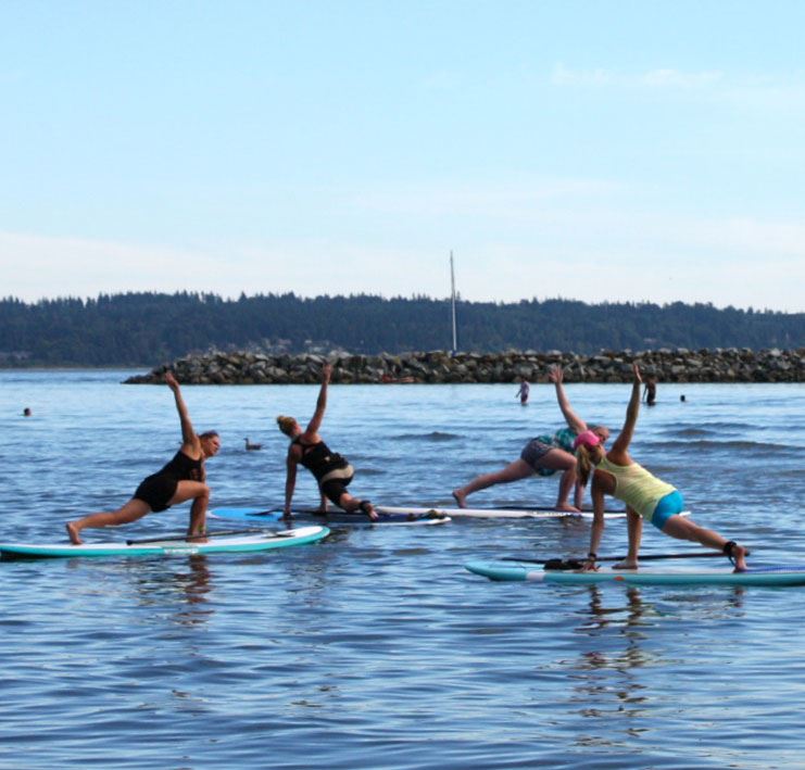 paddle board activity at white rock waterfront