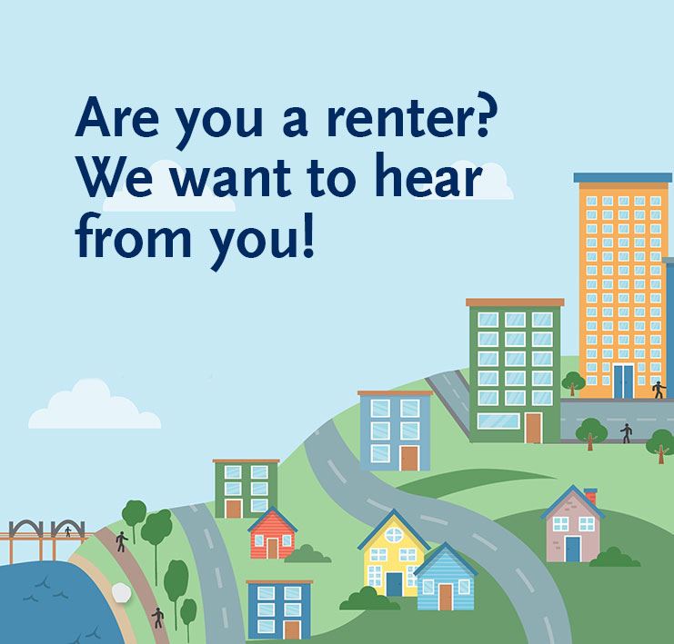Are you a renter? The City of White Rock wants to hear from you! Vector illustration of White Rock