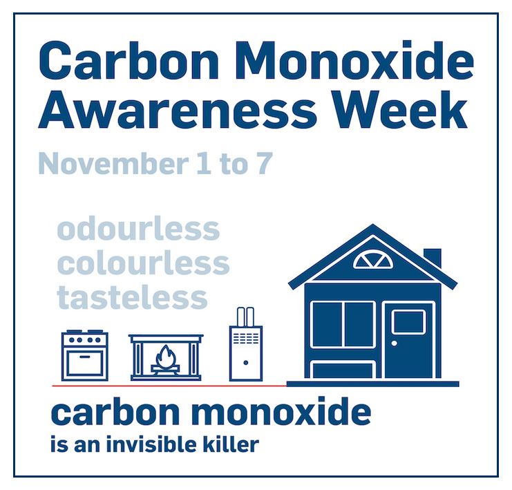 carbon monoxide awareness week, Nov. 1 - 7, 2021