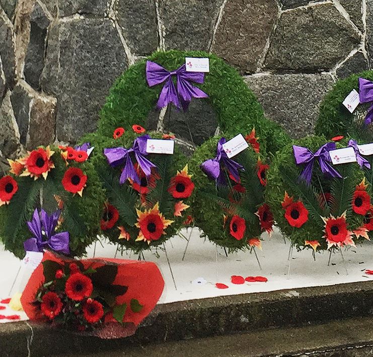Remembrance Day wreaths and poppies