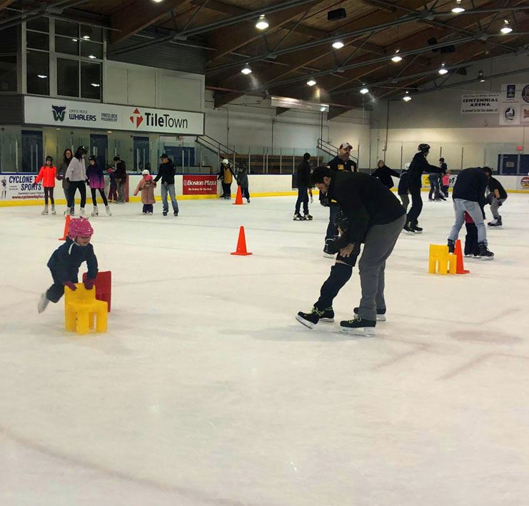 ice skating at Centennial Arena