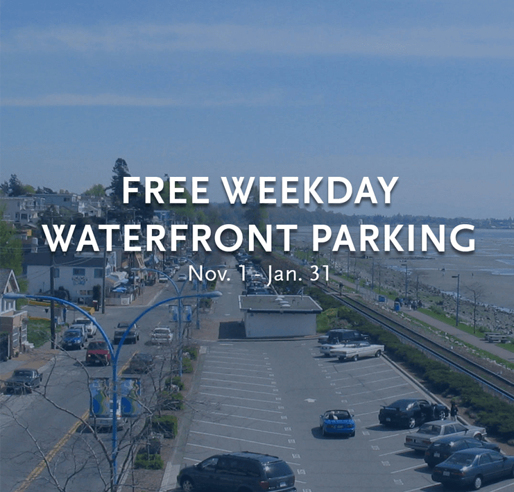 Free weekday parking at the White Rock waterfront