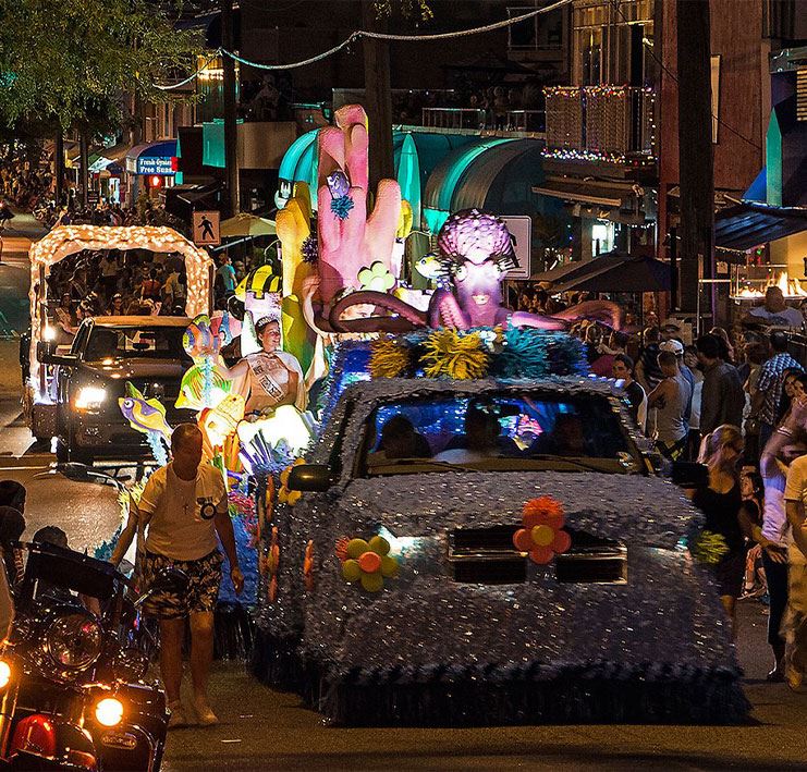 float parade at night time
