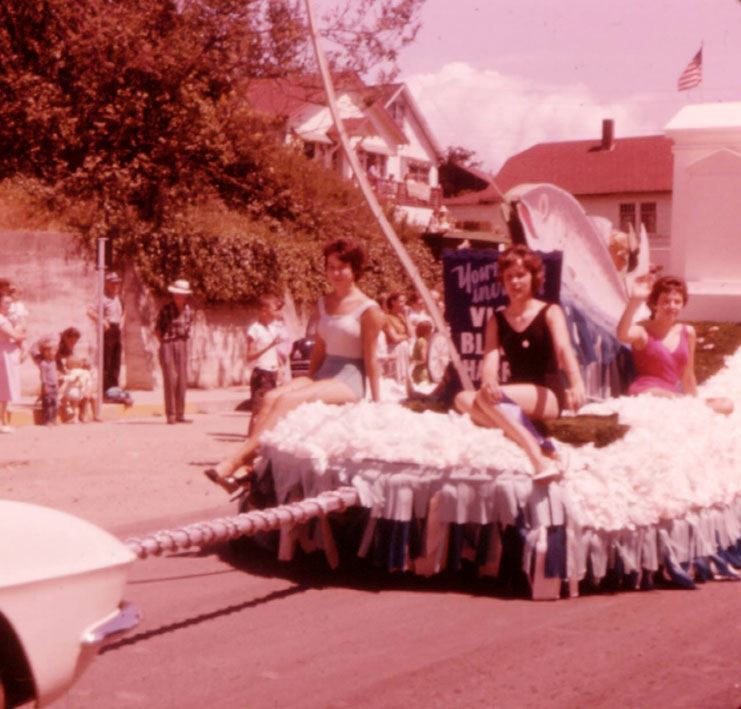 archive vintage photo of parade float
