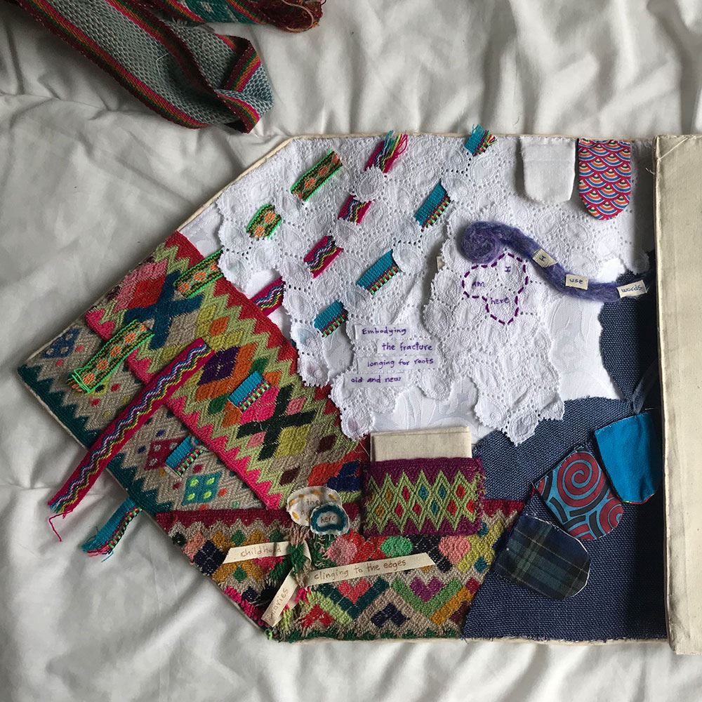 layers of texture and fabrics, journaling