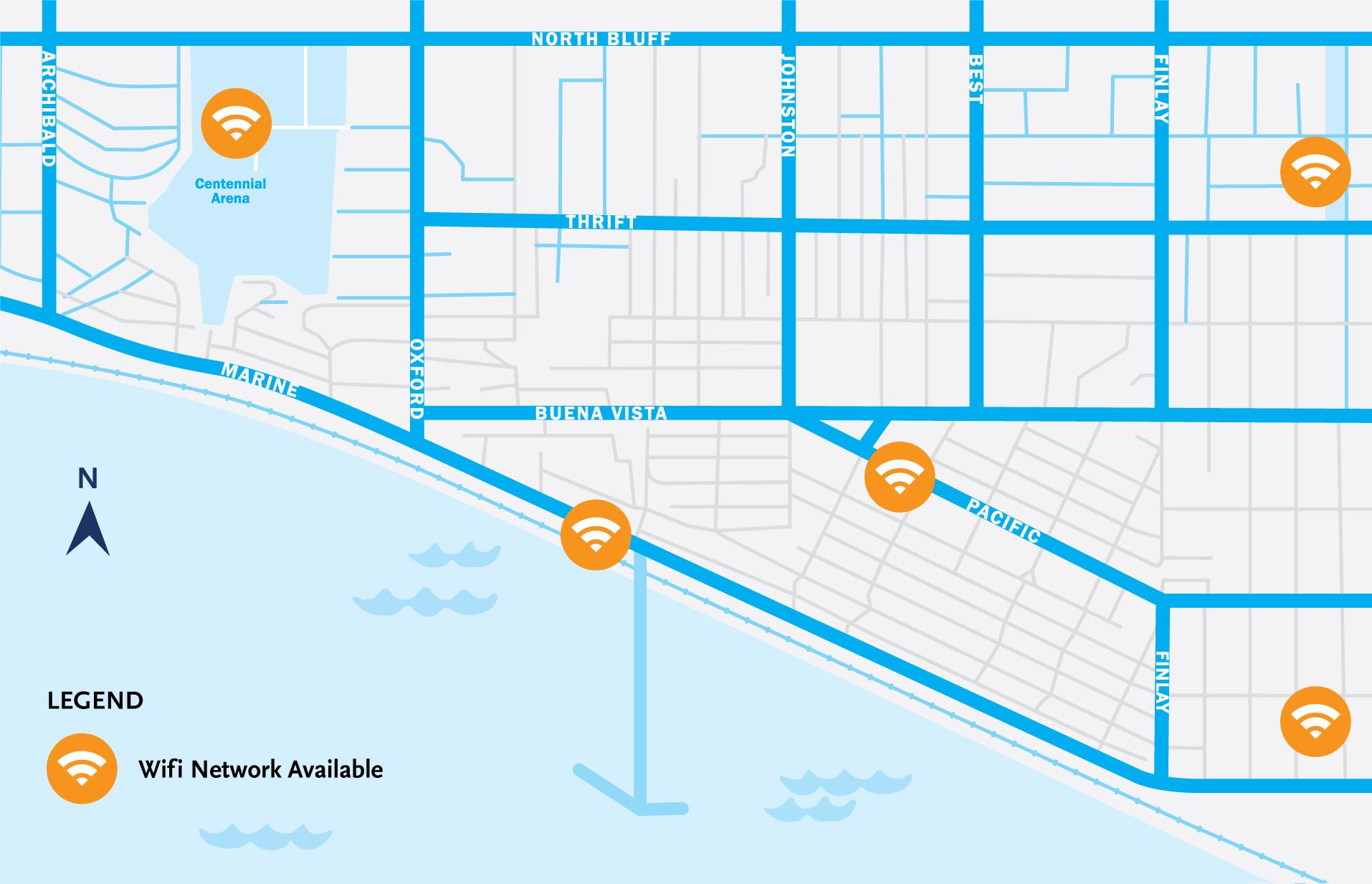 Wifi in White Rock - Map of locations 