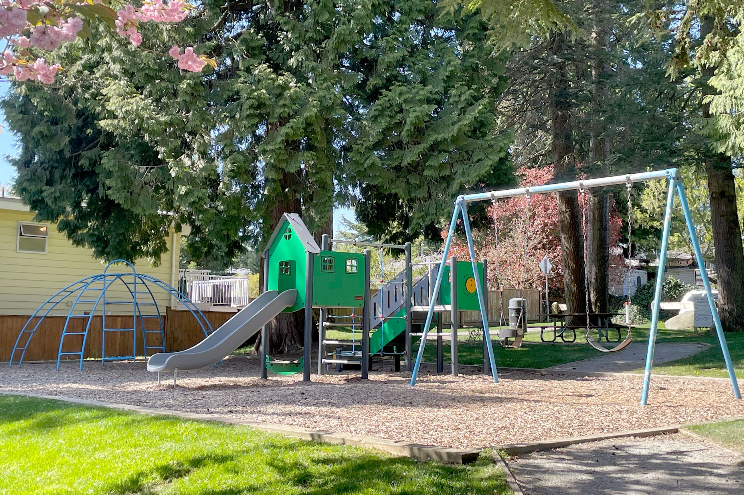 Barge Park, playground equipment in park