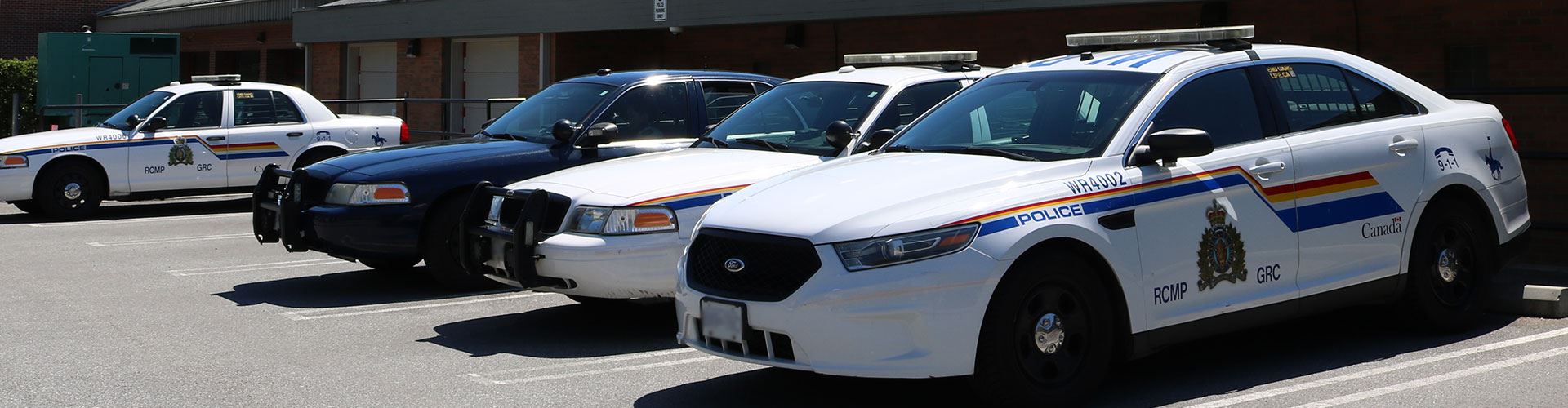 RCMP police cars parked in a row