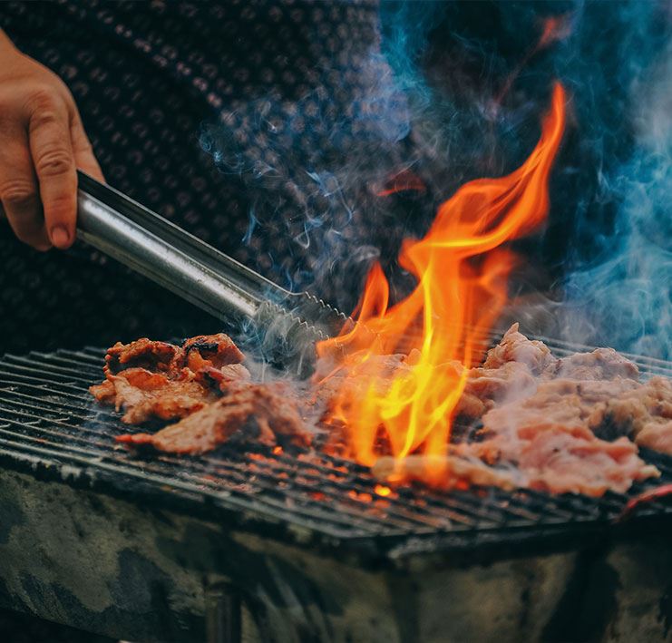 BBQ with open flame